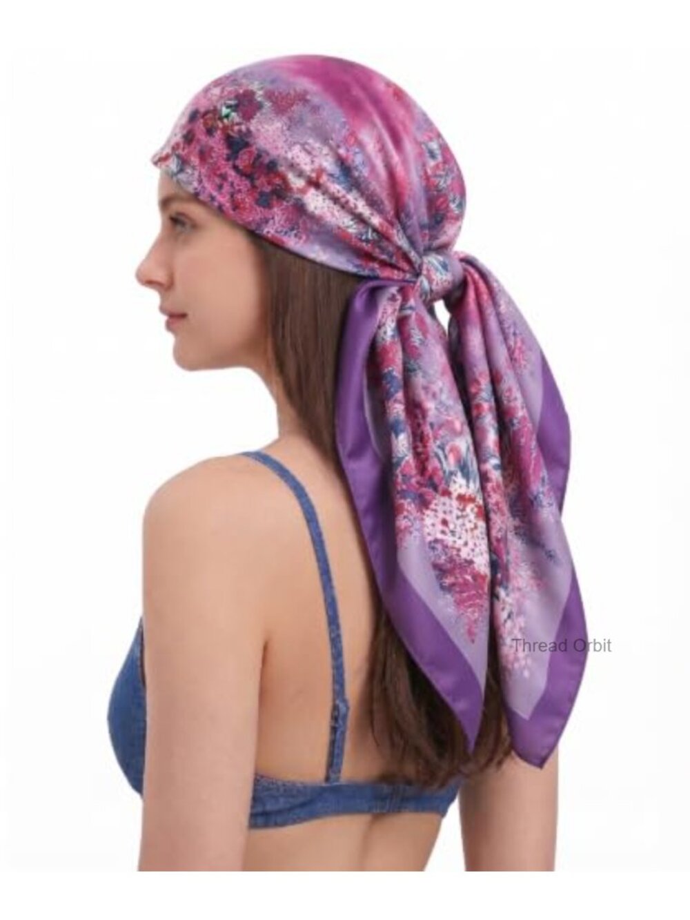 Polyester Satin Square Headscarf 35x35 Large Silk-Feel Scarf